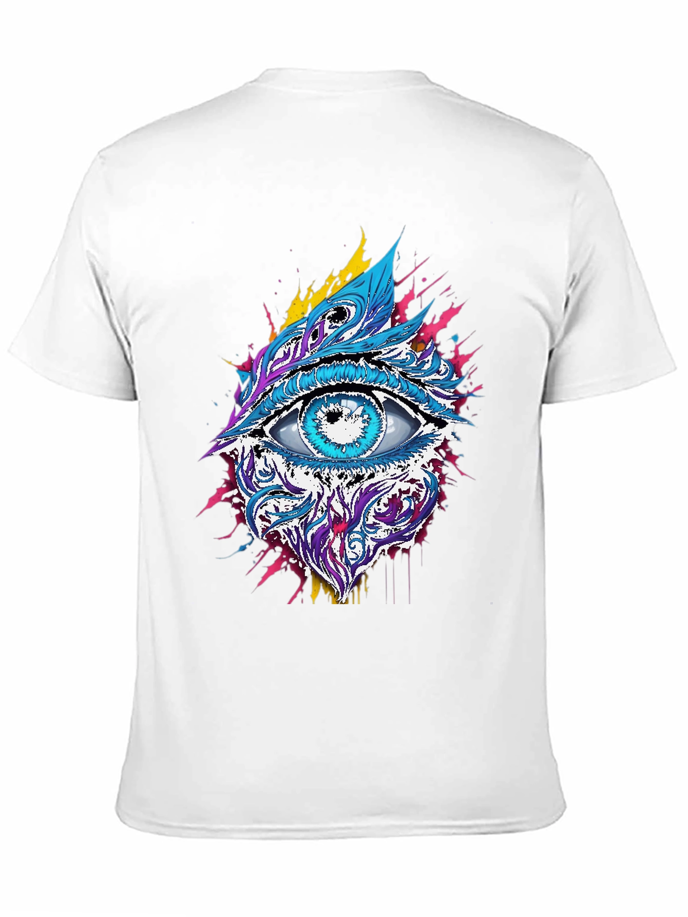 Psychedelic Eye Graphic Tee - Black Cotton Blend