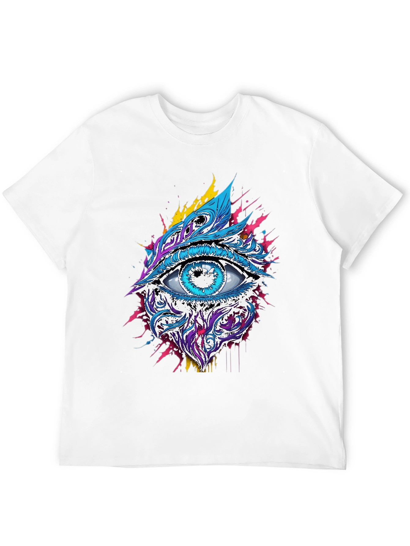 Psychedelic Eye Graphic Tee - Black Cotton Blend