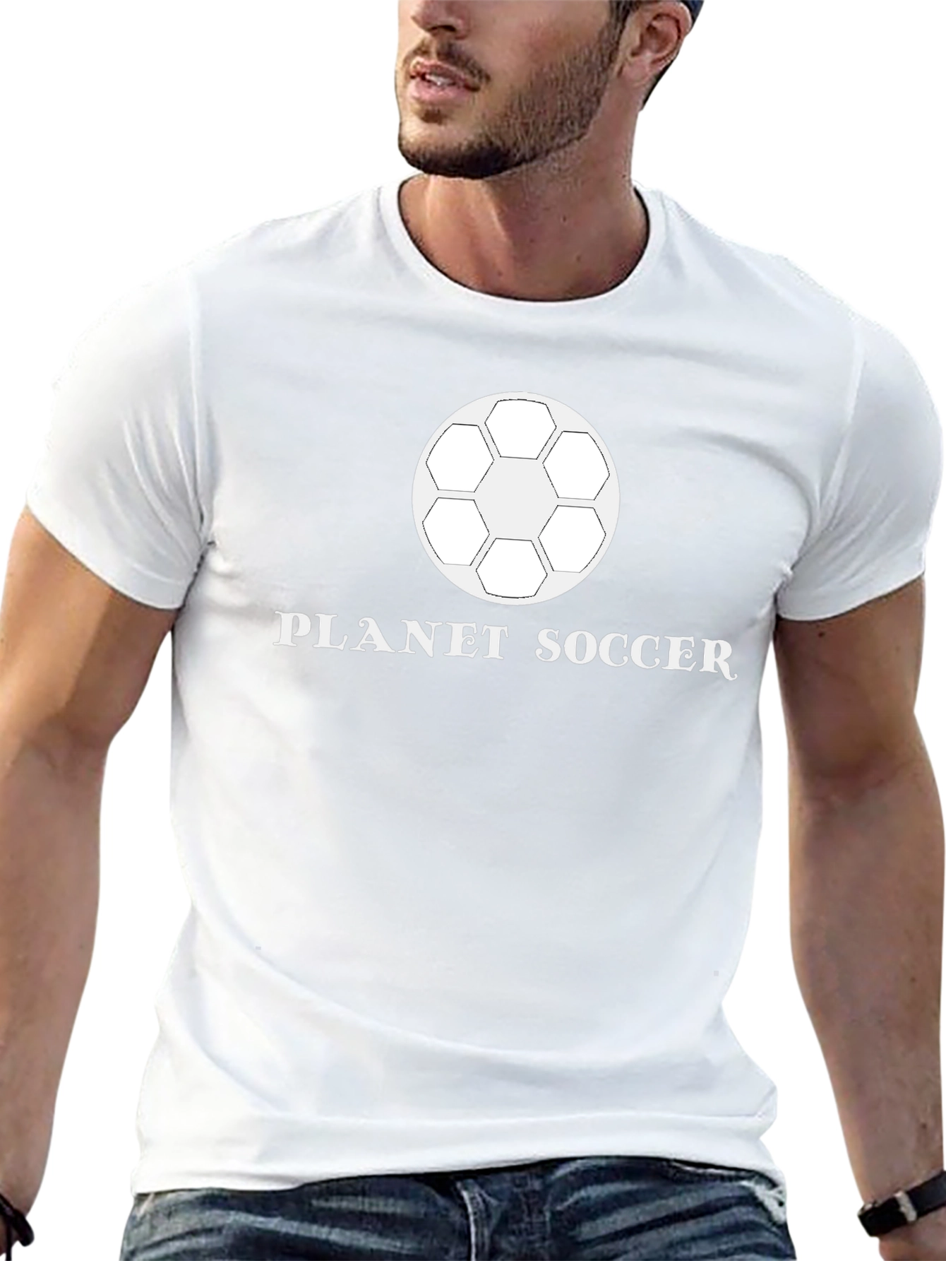 Planet Soccer Graphic T-Shirt - Black Cotton Tee