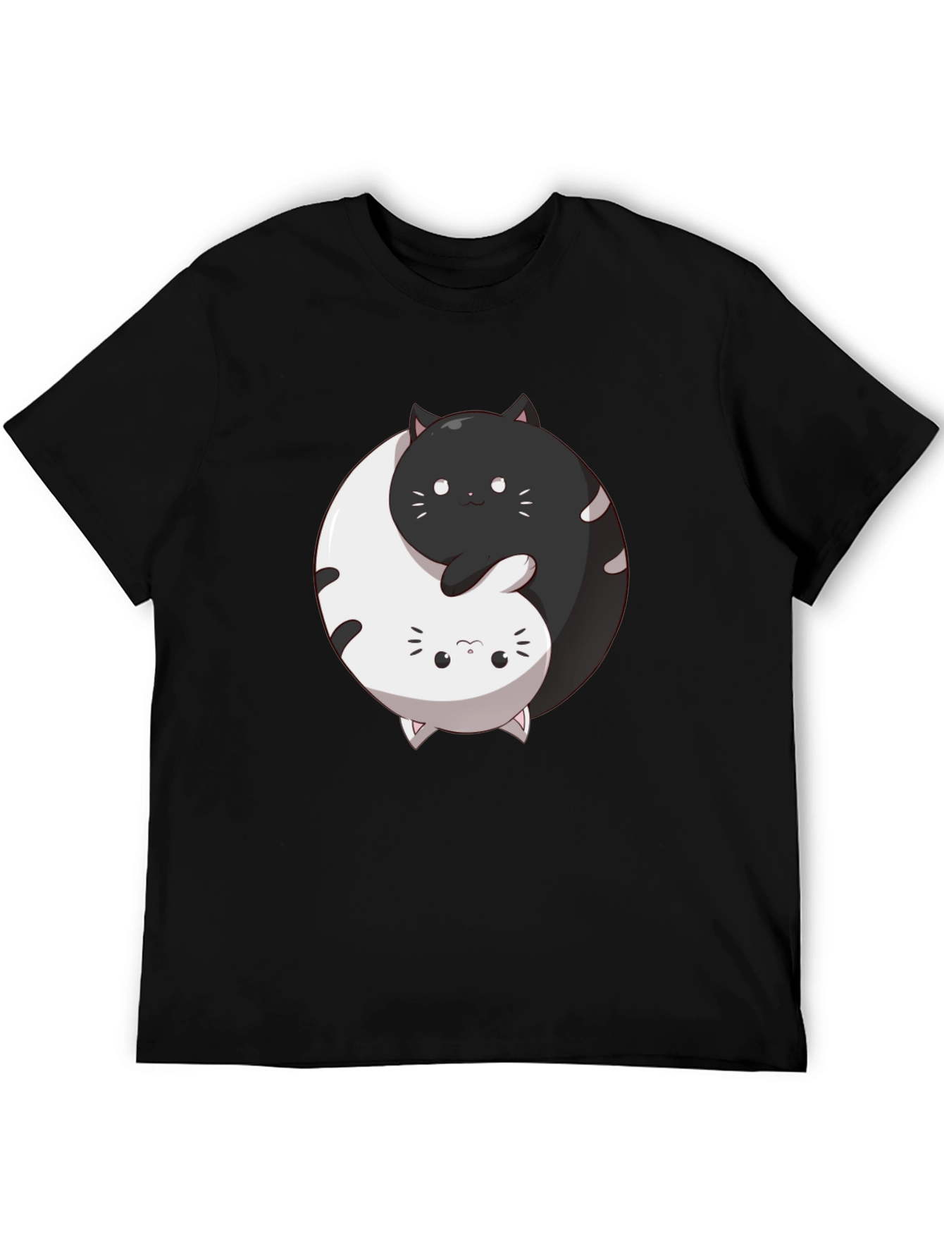 Yin Yang Cats Graphic Tee - Harmony & Balance