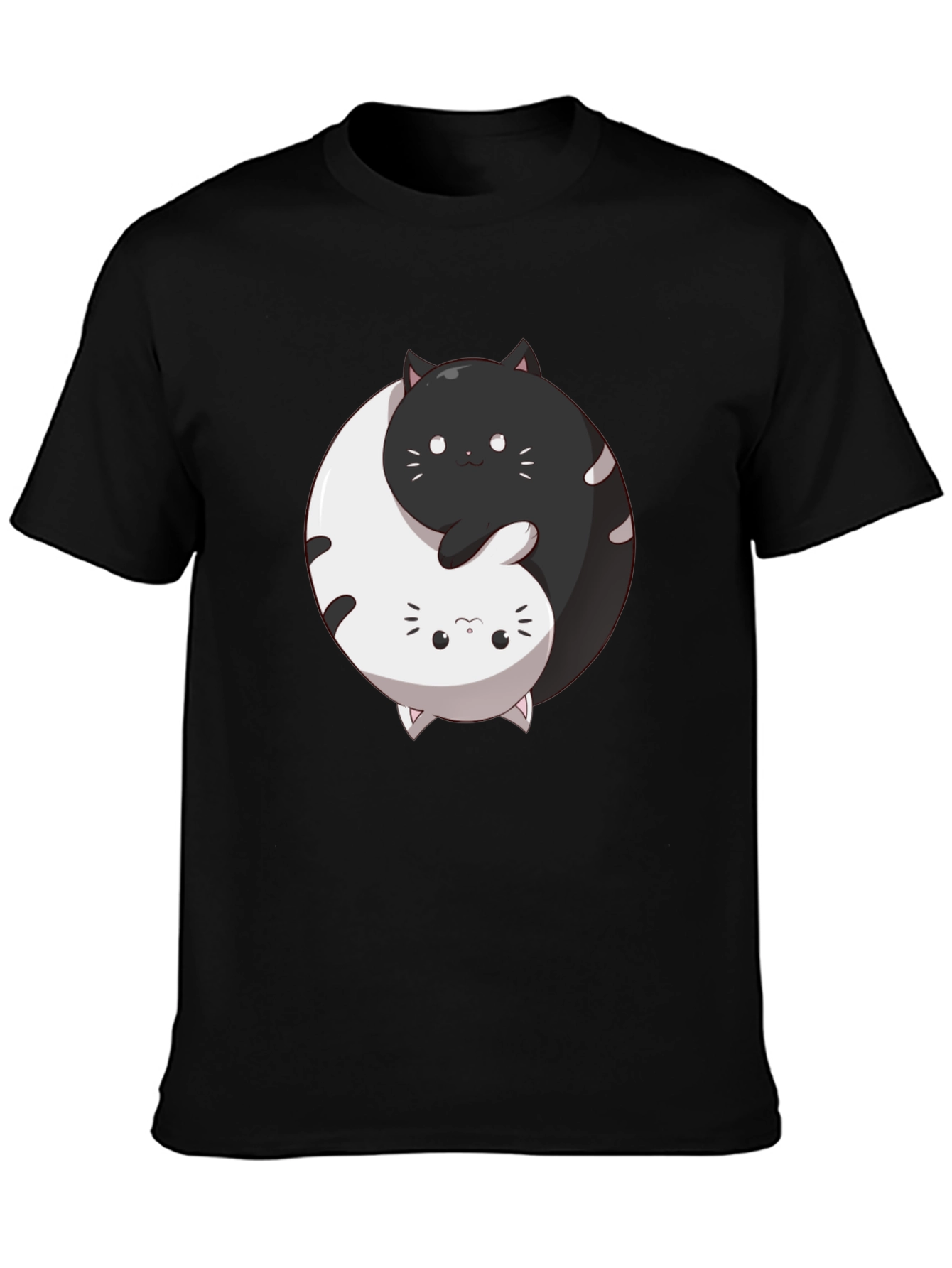 Yin Yang Cats Graphic Tee - Harmony & Balance
