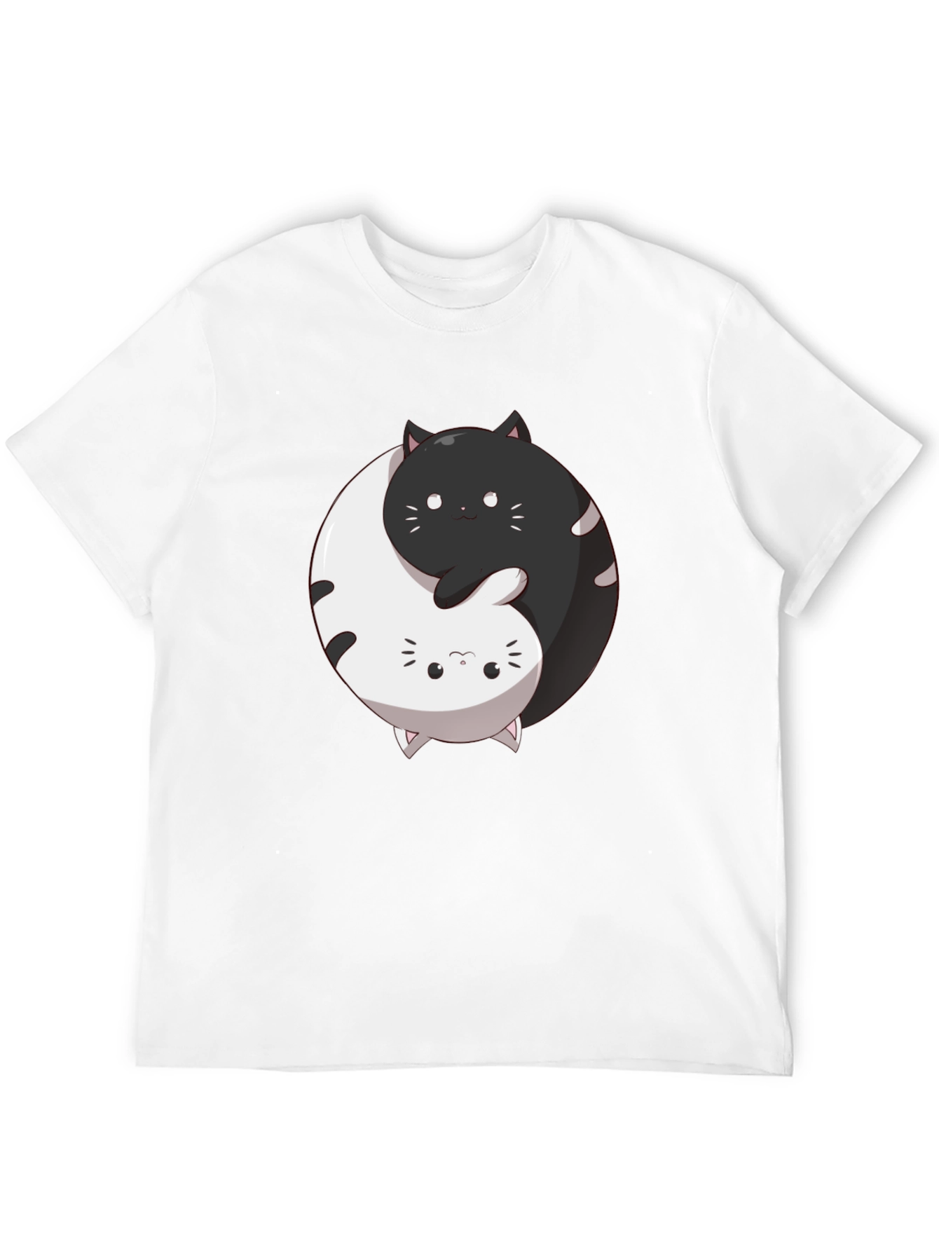 Yin Yang Cats Graphic Tee - Harmony & Balance