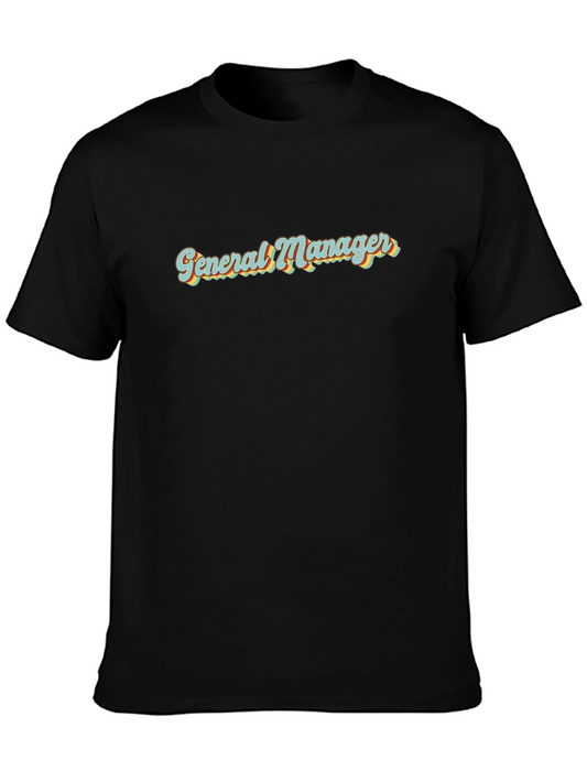 General Manager Retro Style Black T-Shirt