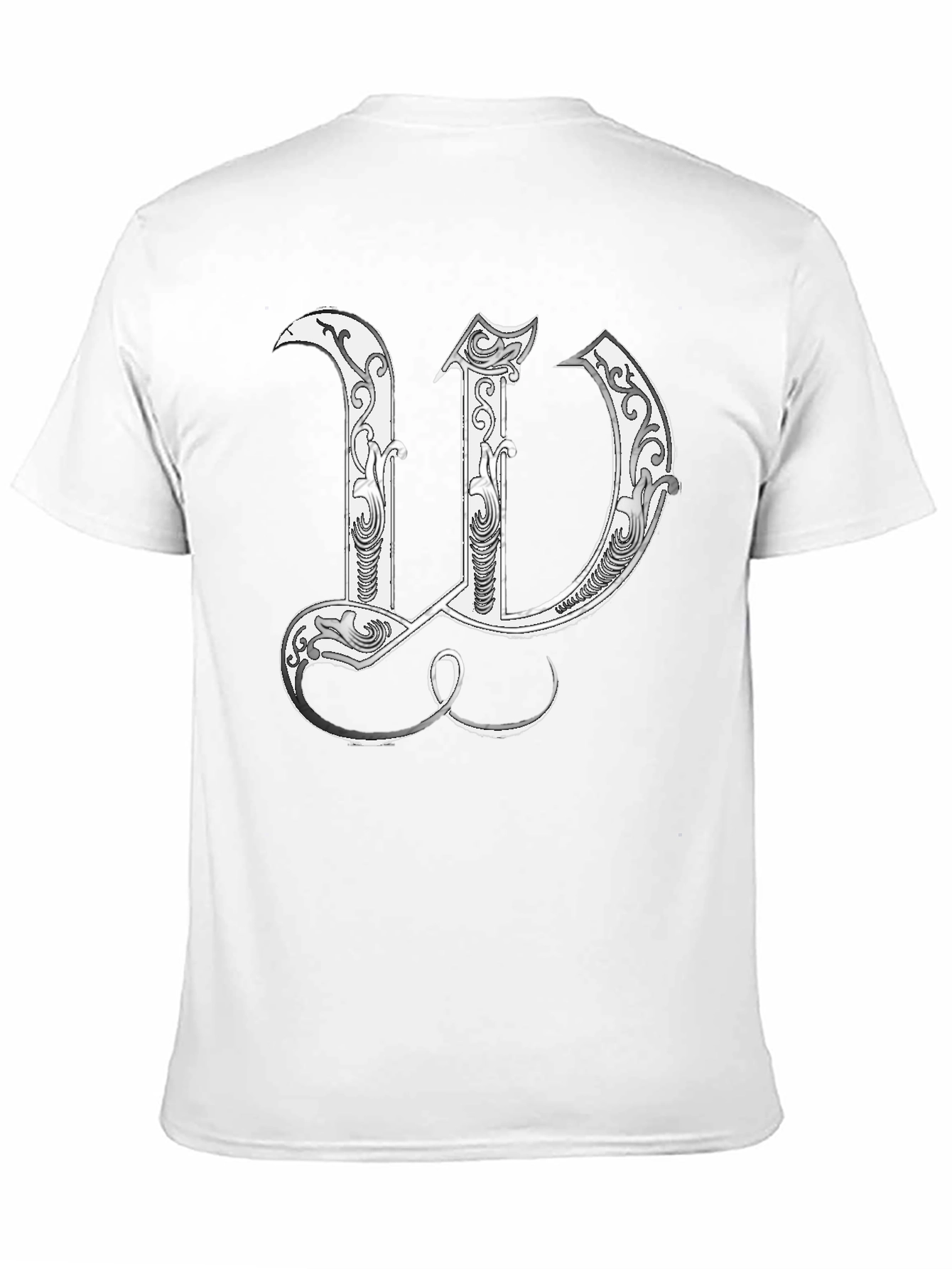 Black T-Shirt with Decorative Letter W