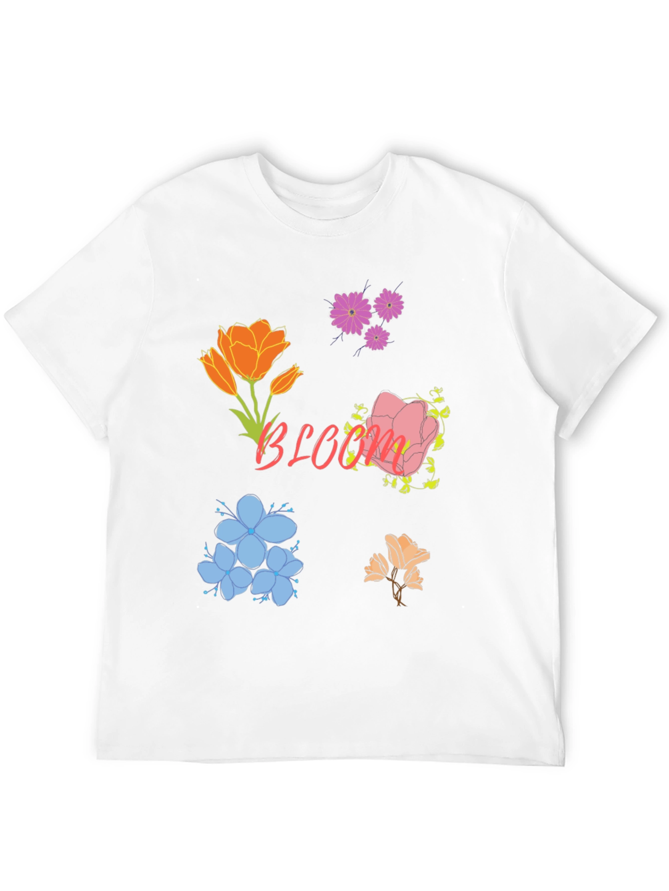 Floral Bloom Print Black T-Shirt