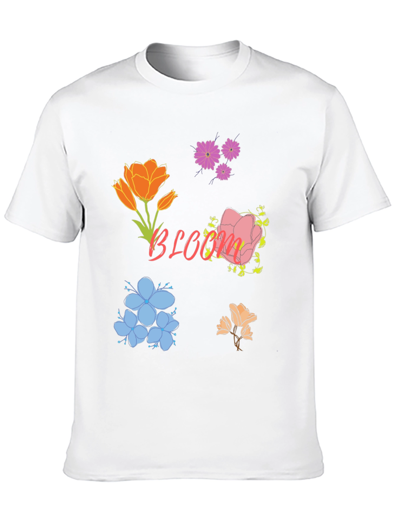 Floral Bloom Print Black T-Shirt