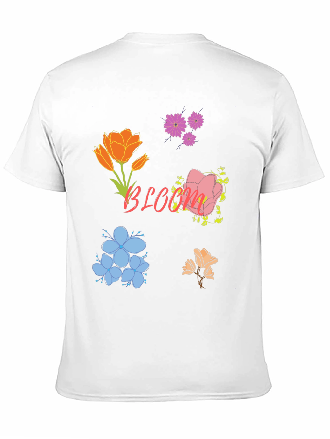 Floral Bloom Print Black T-Shirt