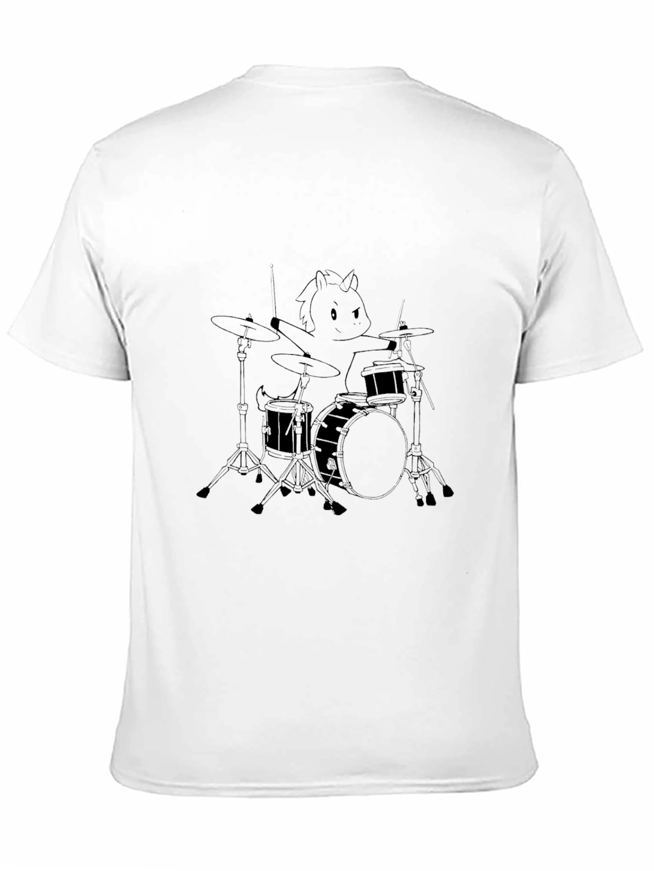 Unicorn Drummer Graphic T-Shirt - Black