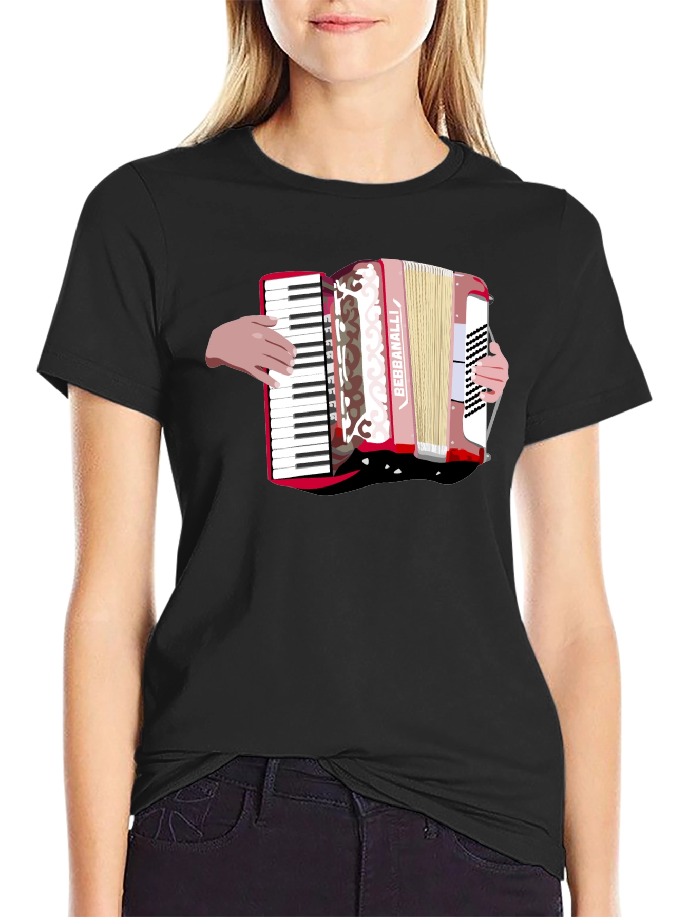 Accordion Graphic Black T-Shirt