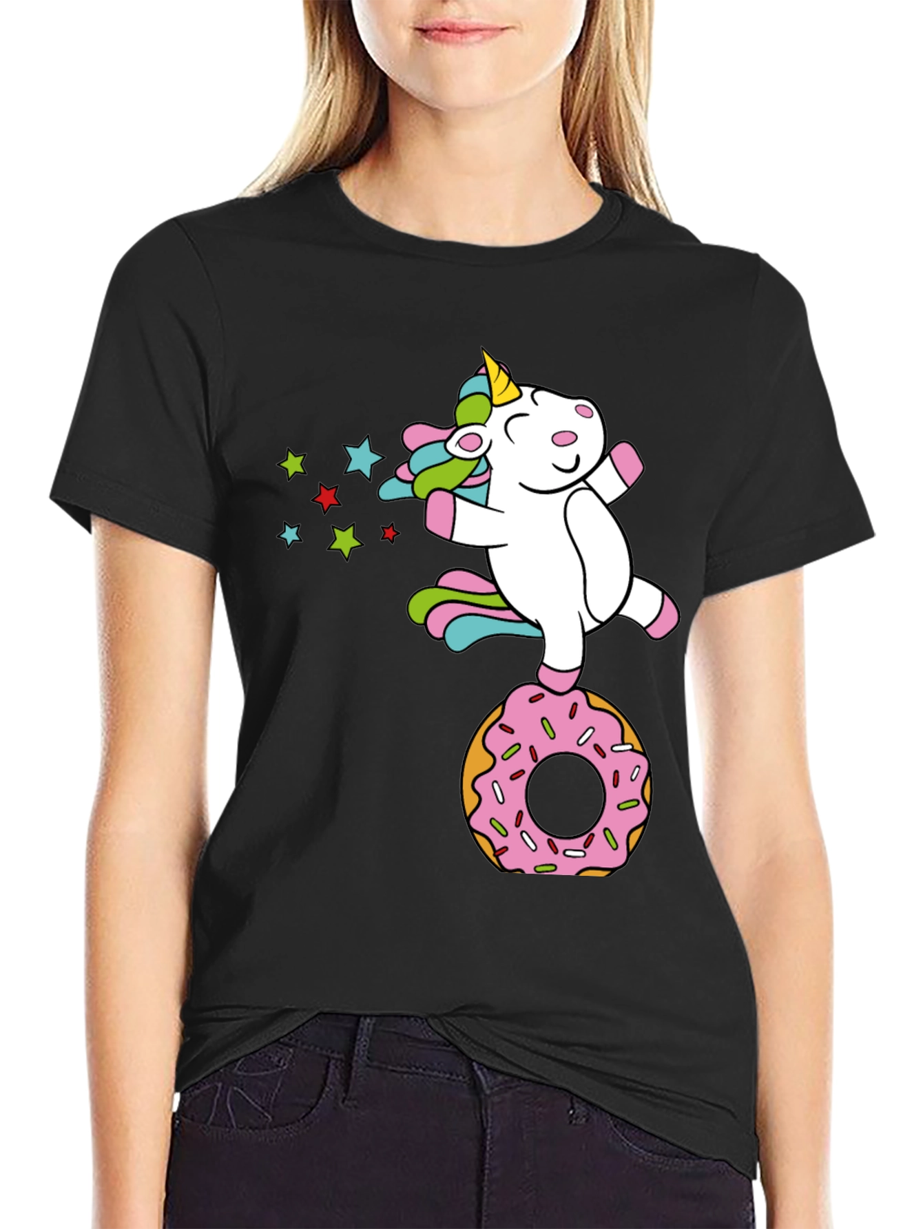 Unicorn on Donut Graphic Tee