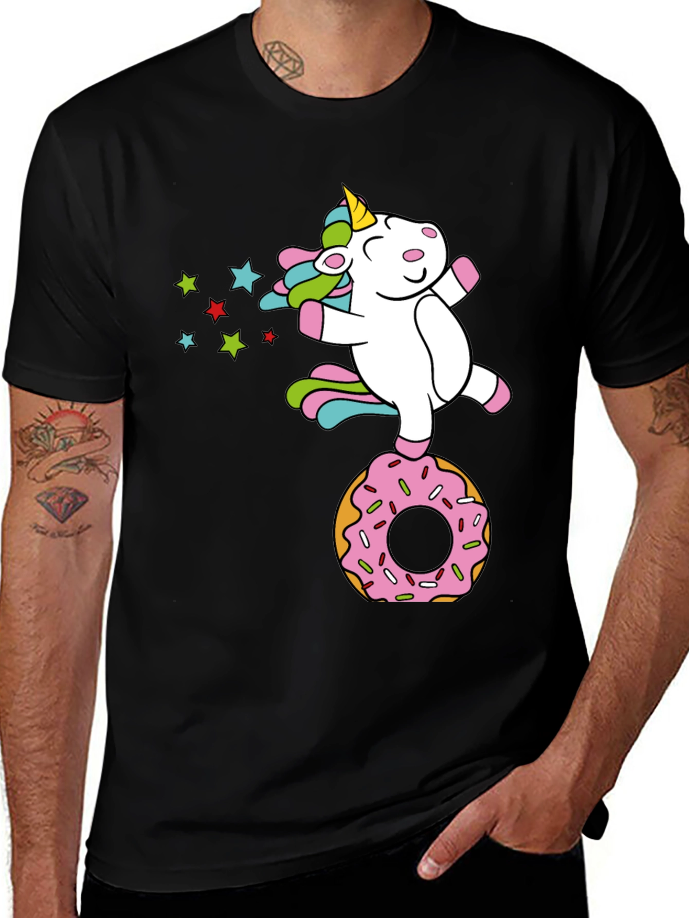 Unicorn on Donut Graphic Tee