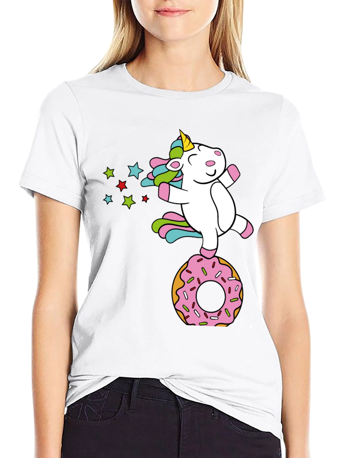 Unicorn on Donut Graphic Tee