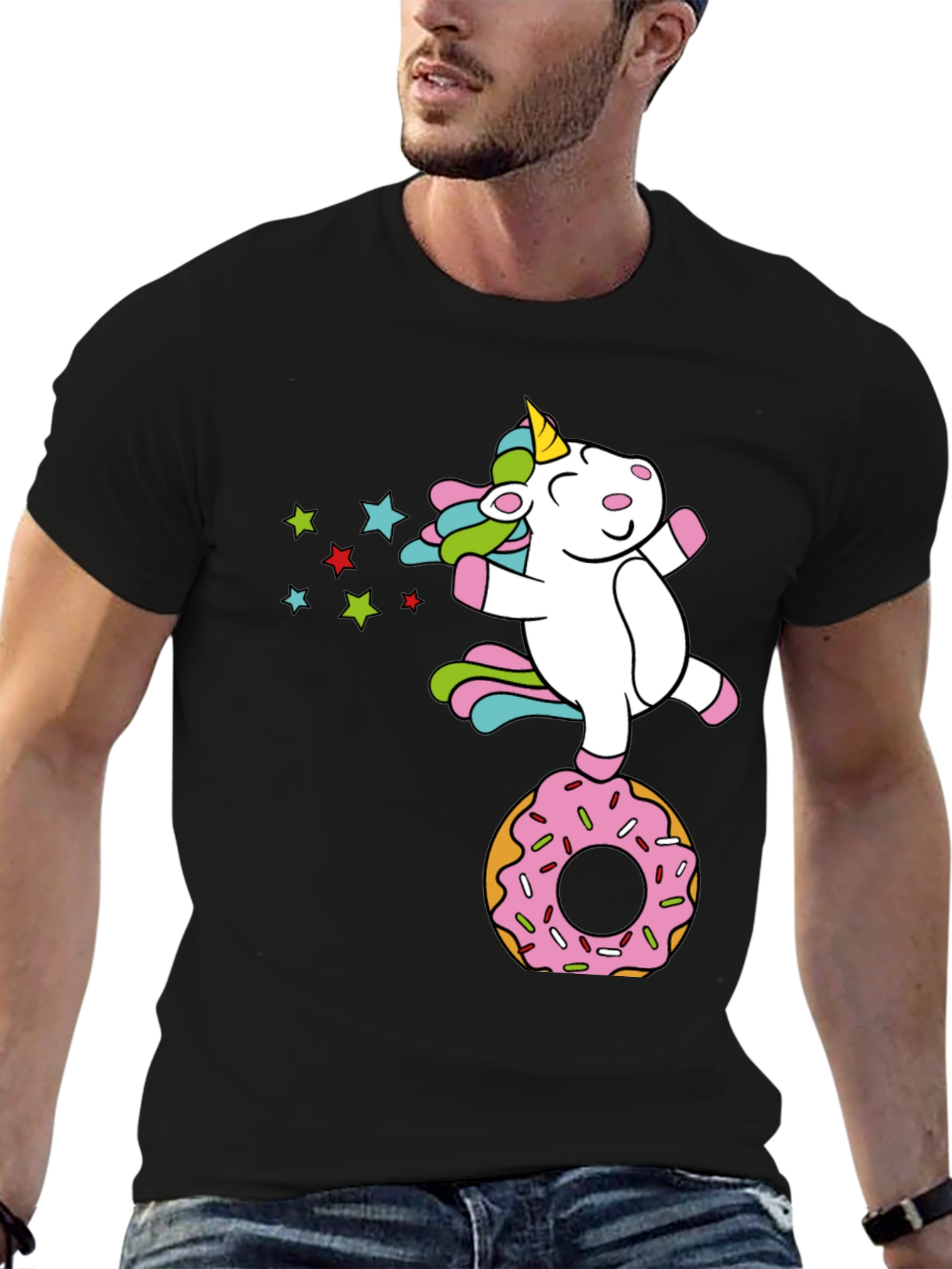 Unicorn on Donut Graphic Tee