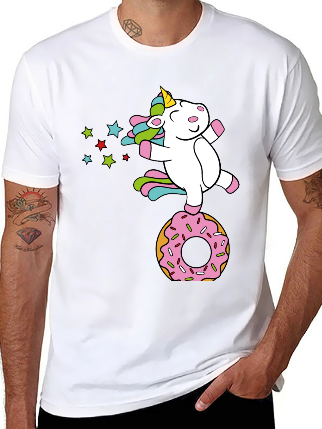 Unicorn on Donut Graphic Tee