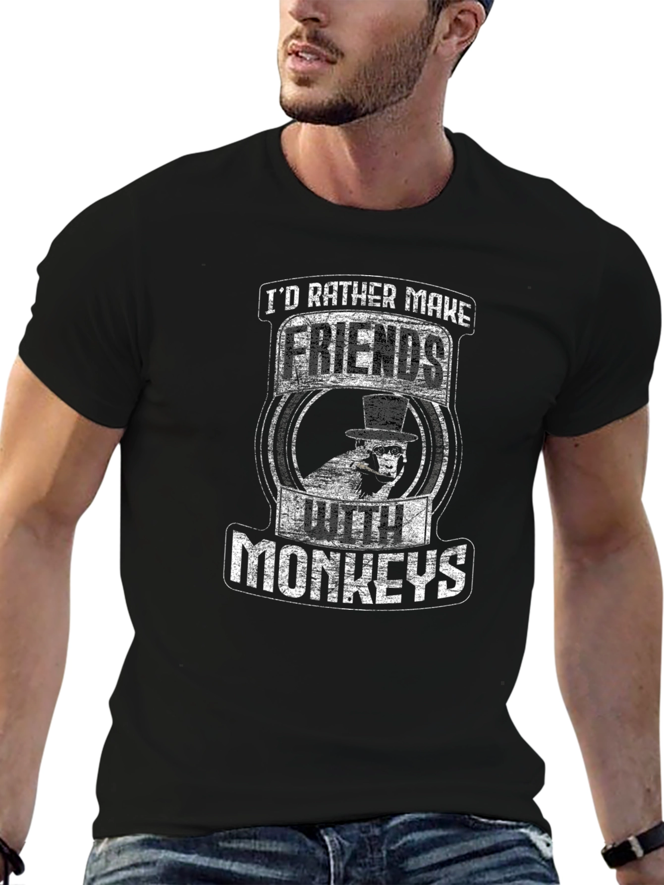 Id Rather Make Friends With Monkeys Funny T-Shirt