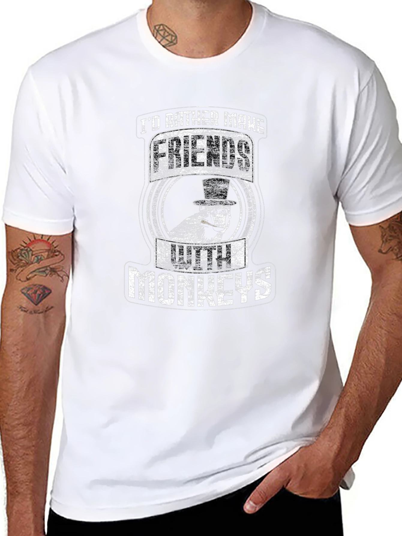 Id Rather Make Friends With Monkeys Funny T-Shirt