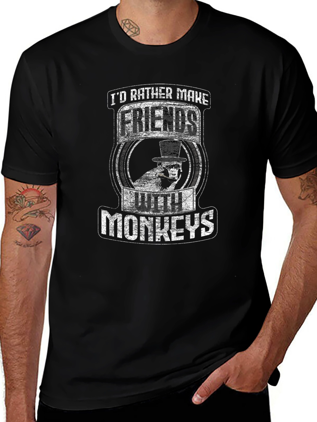 Id Rather Make Friends With Monkeys Funny T-Shirt
