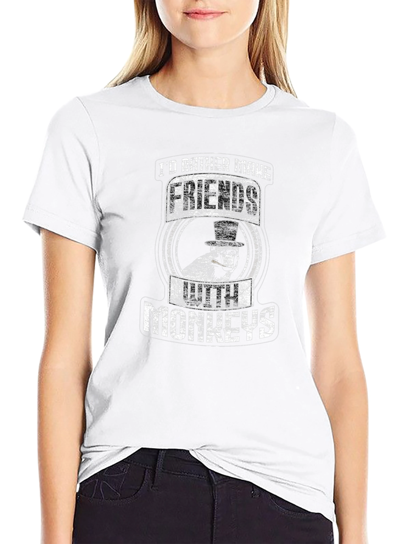 Id Rather Make Friends With Monkeys Funny T-Shirt