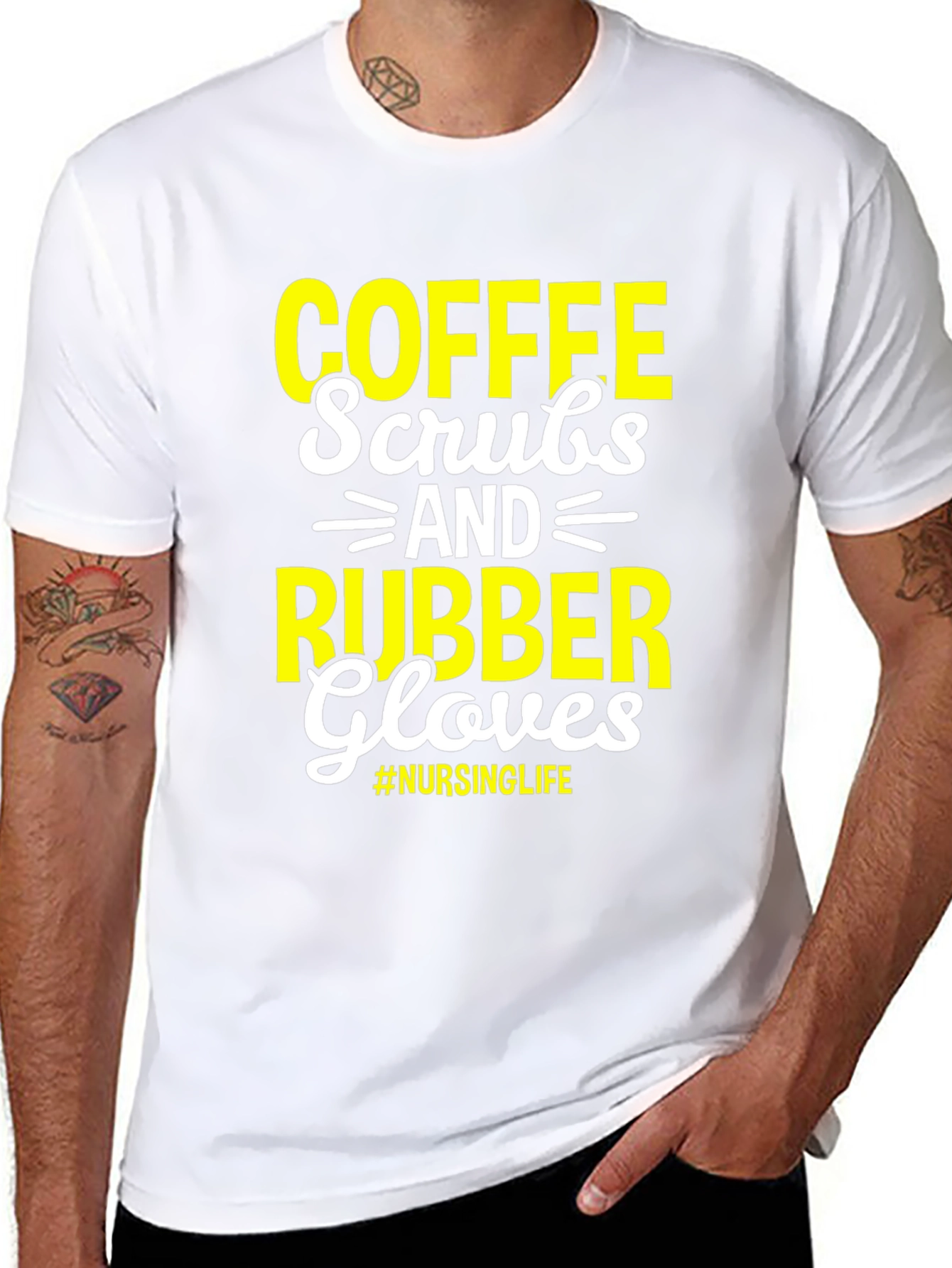 Coffee Scrubs & Rubber Gloves - Nursing Life T-Shirt