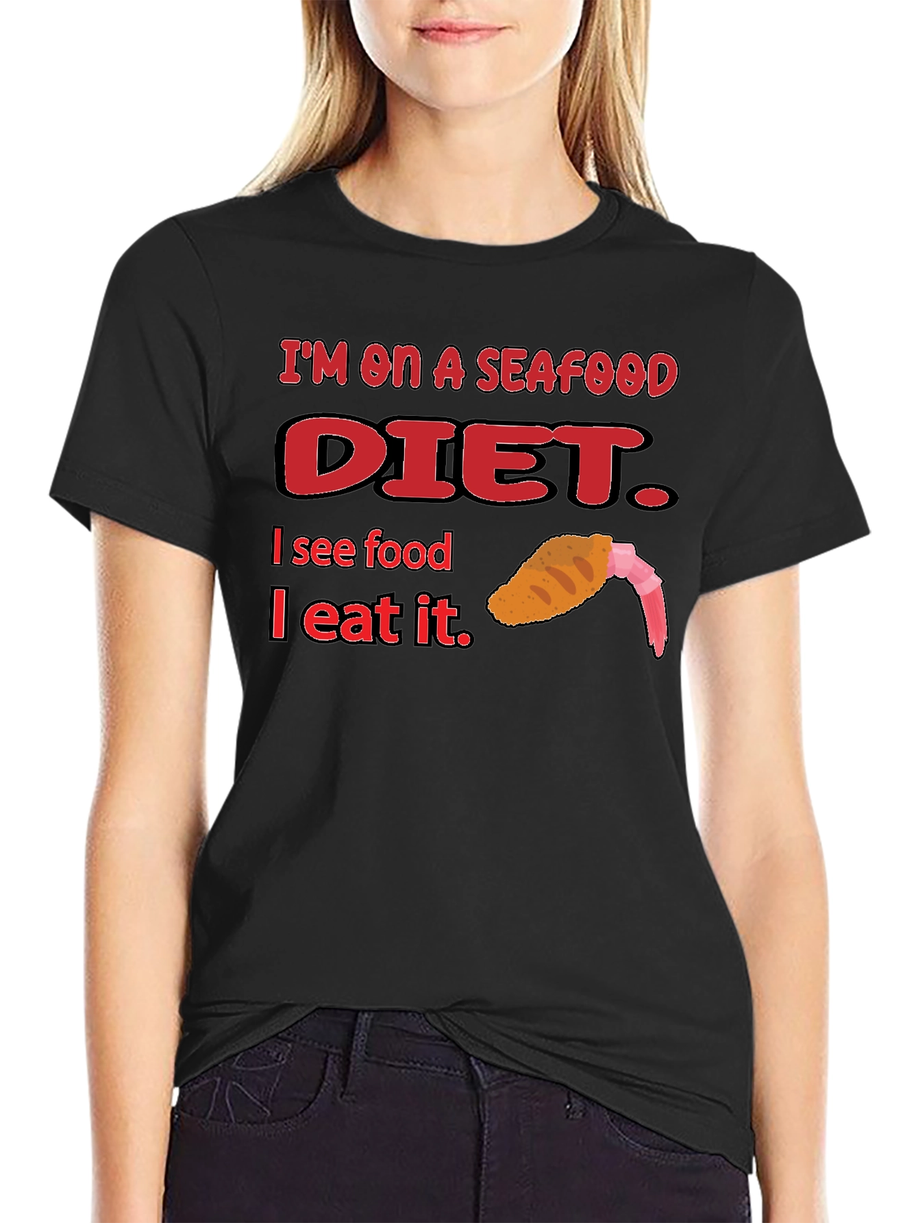 Seafood Diet Funny Graphic Tee