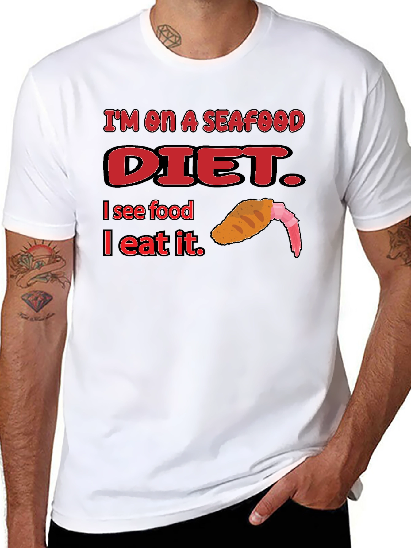 Seafood Diet Funny Graphic Tee