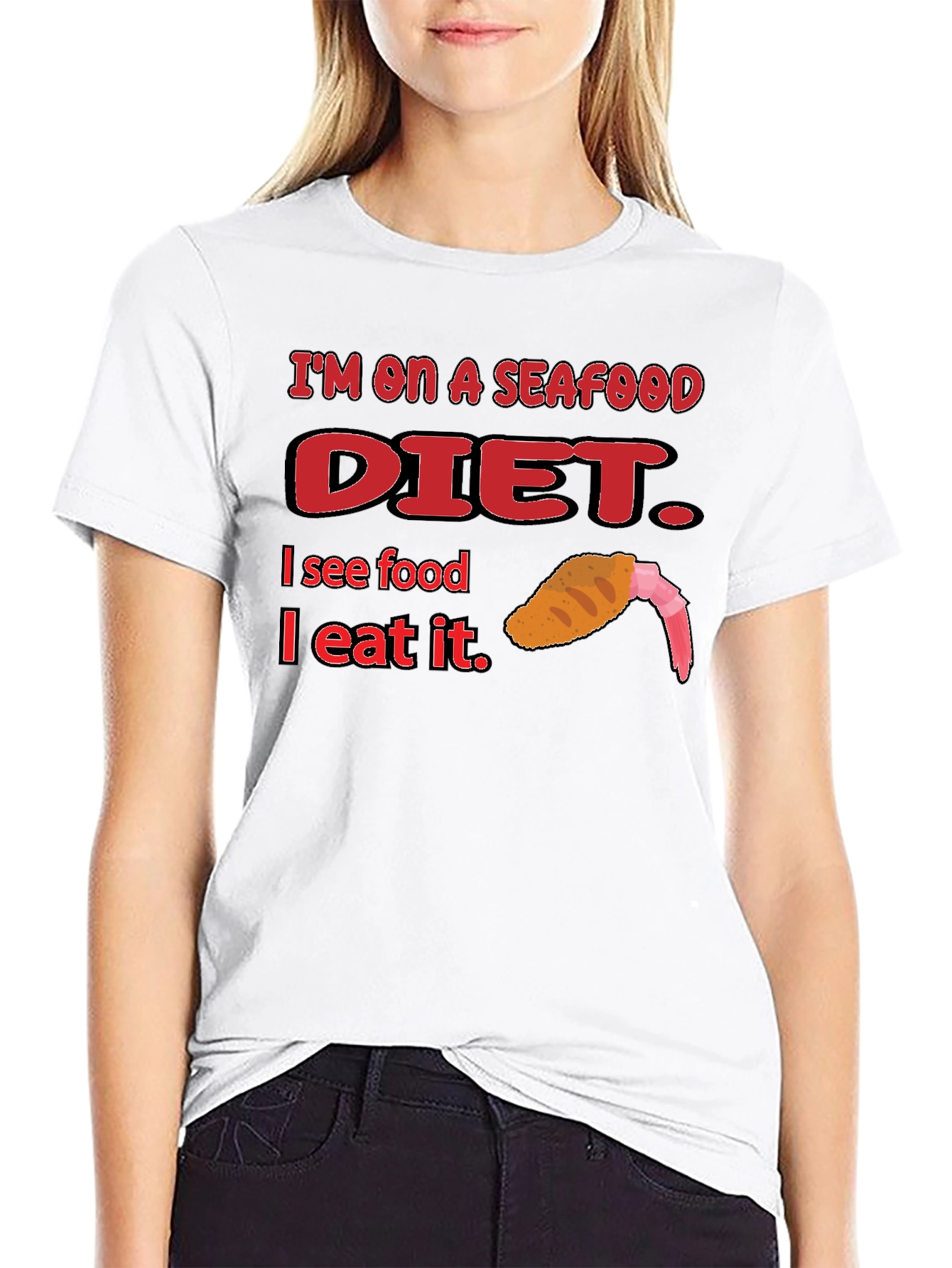 Seafood Diet Funny Graphic Tee