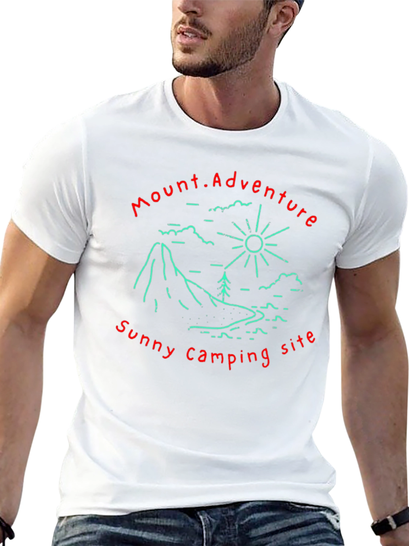 Mount Adventure Camping Graphic Tee - Black