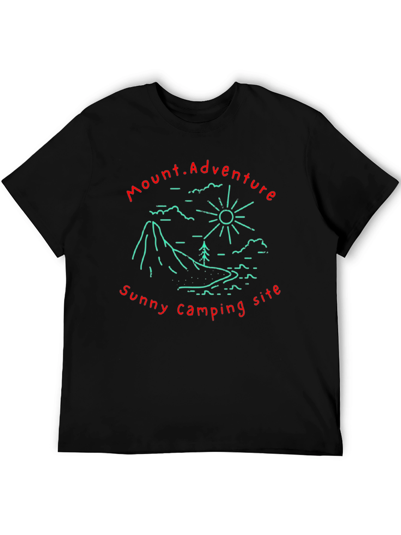 Mount Adventure Camping Graphic Tee - Black