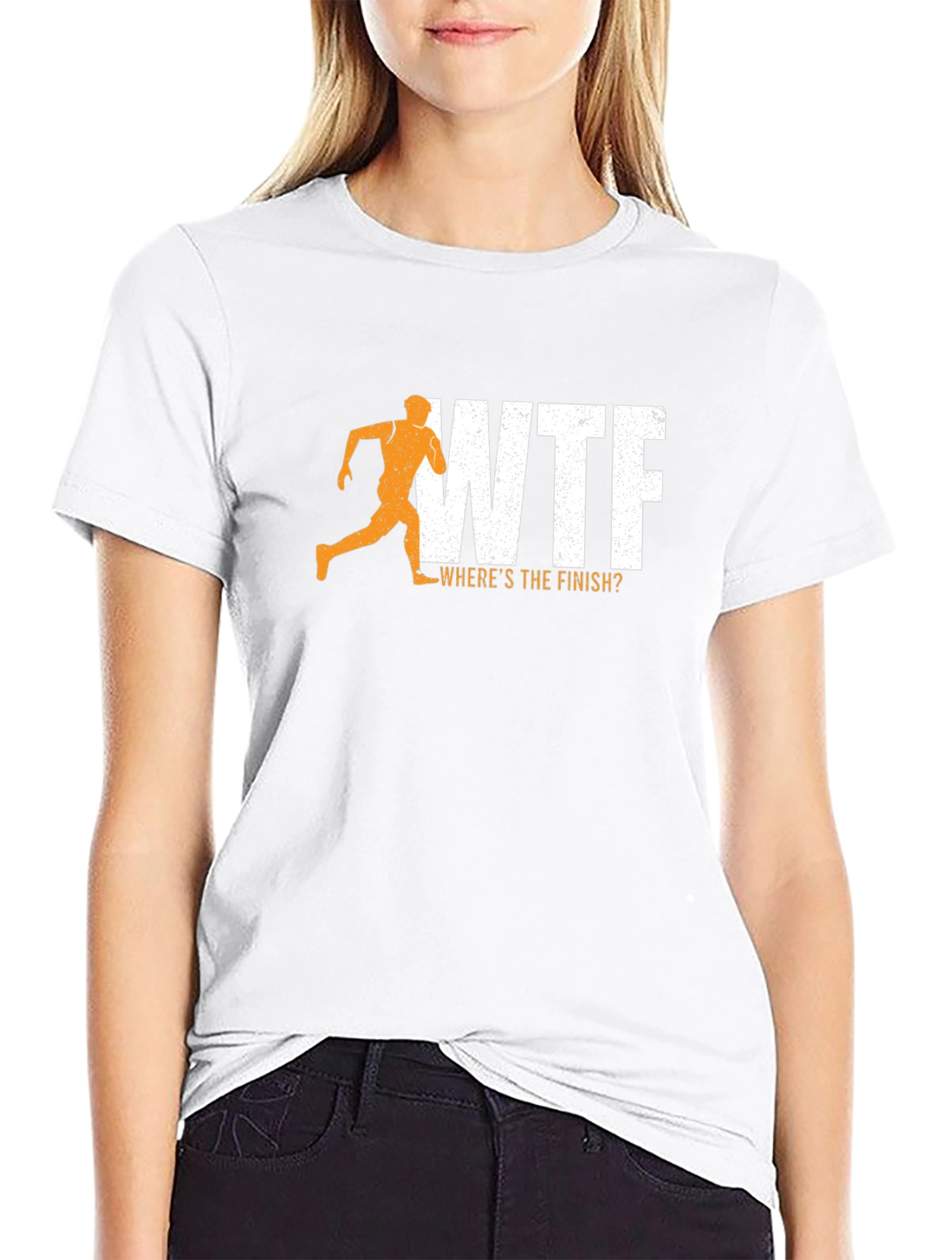 WTF Wheres The Finish? Mens Black Graphic Tee
