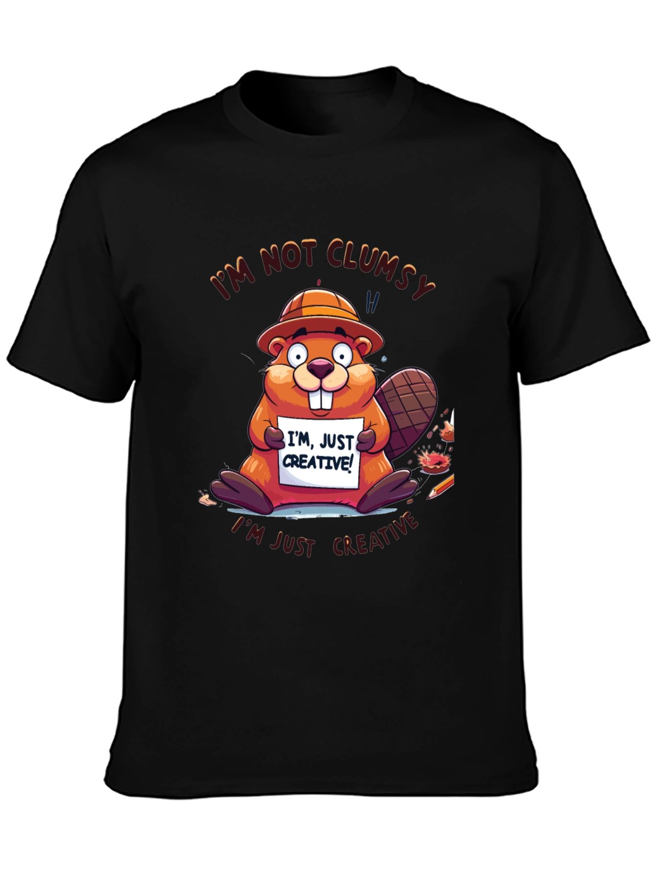 Funny Beaver Im Not Clumsy Graphic Tee