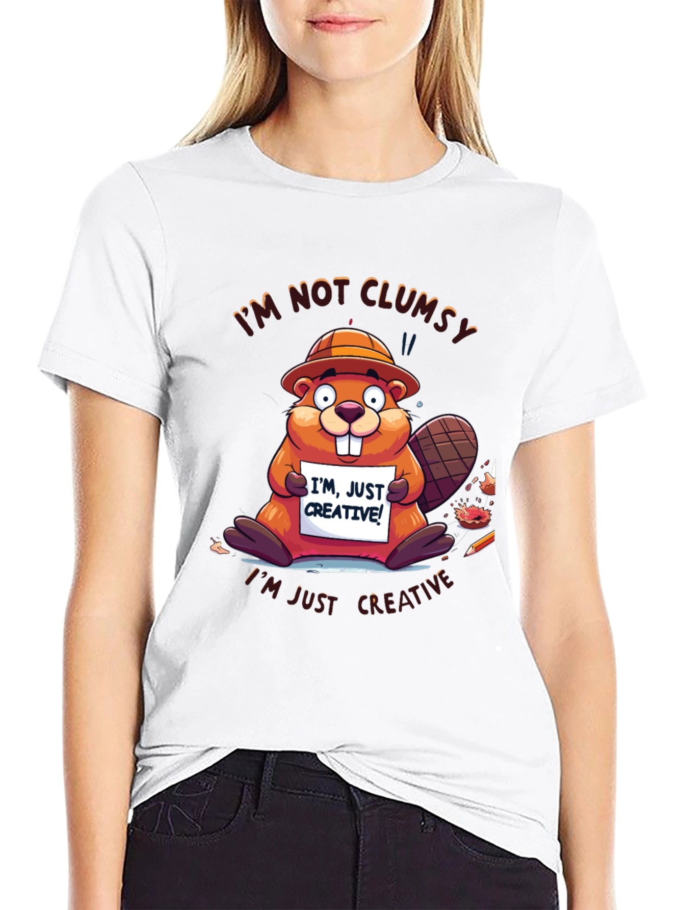 Funny Beaver Im Not Clumsy Graphic Tee