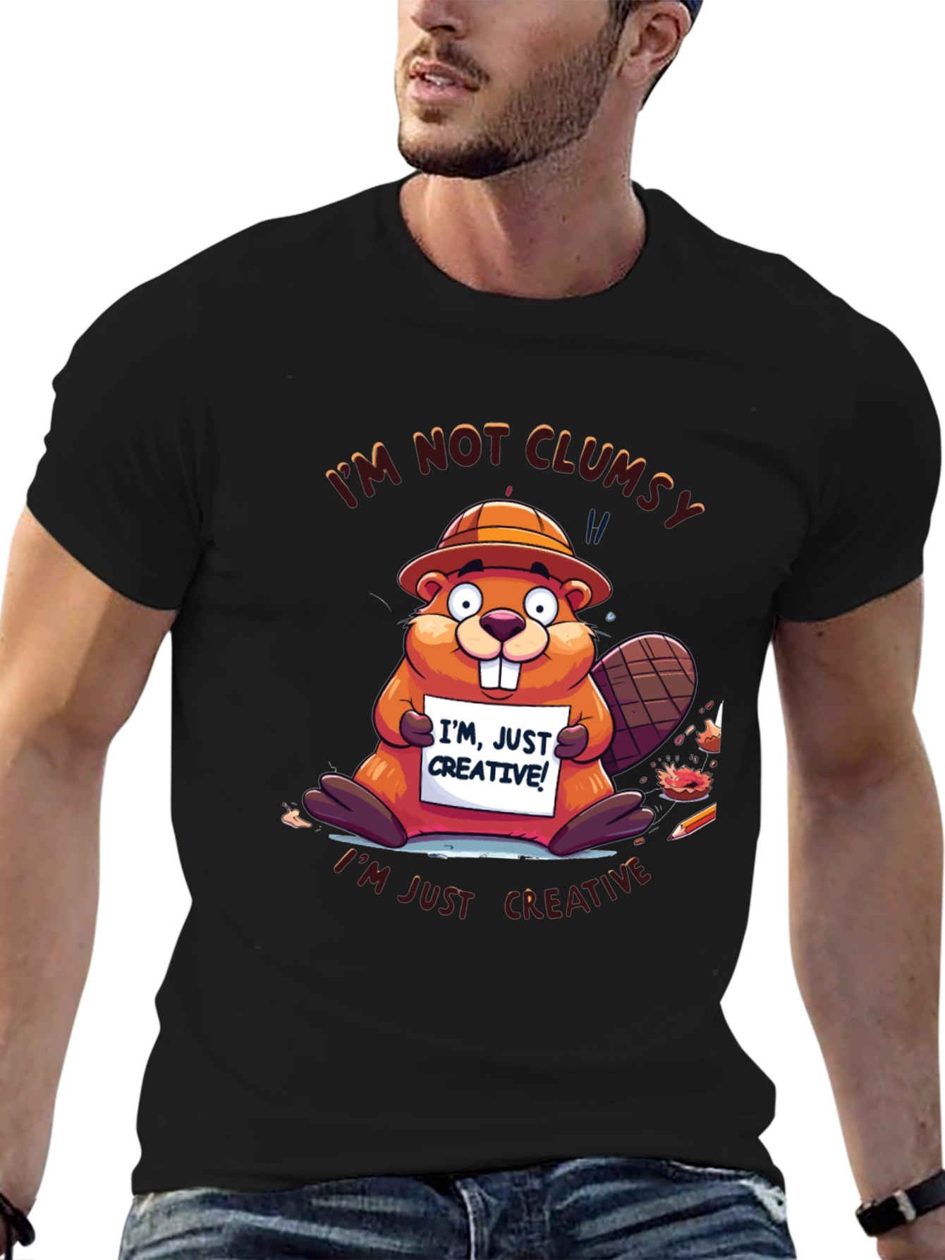 Funny Beaver Im Not Clumsy Graphic Tee