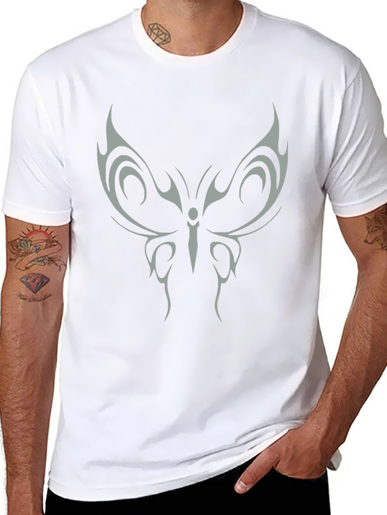 Butterfly Graphic Print Mens T-Shirt