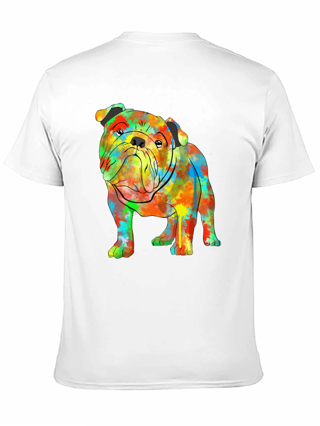 Colorful Bulldog Graphic T-Shirt