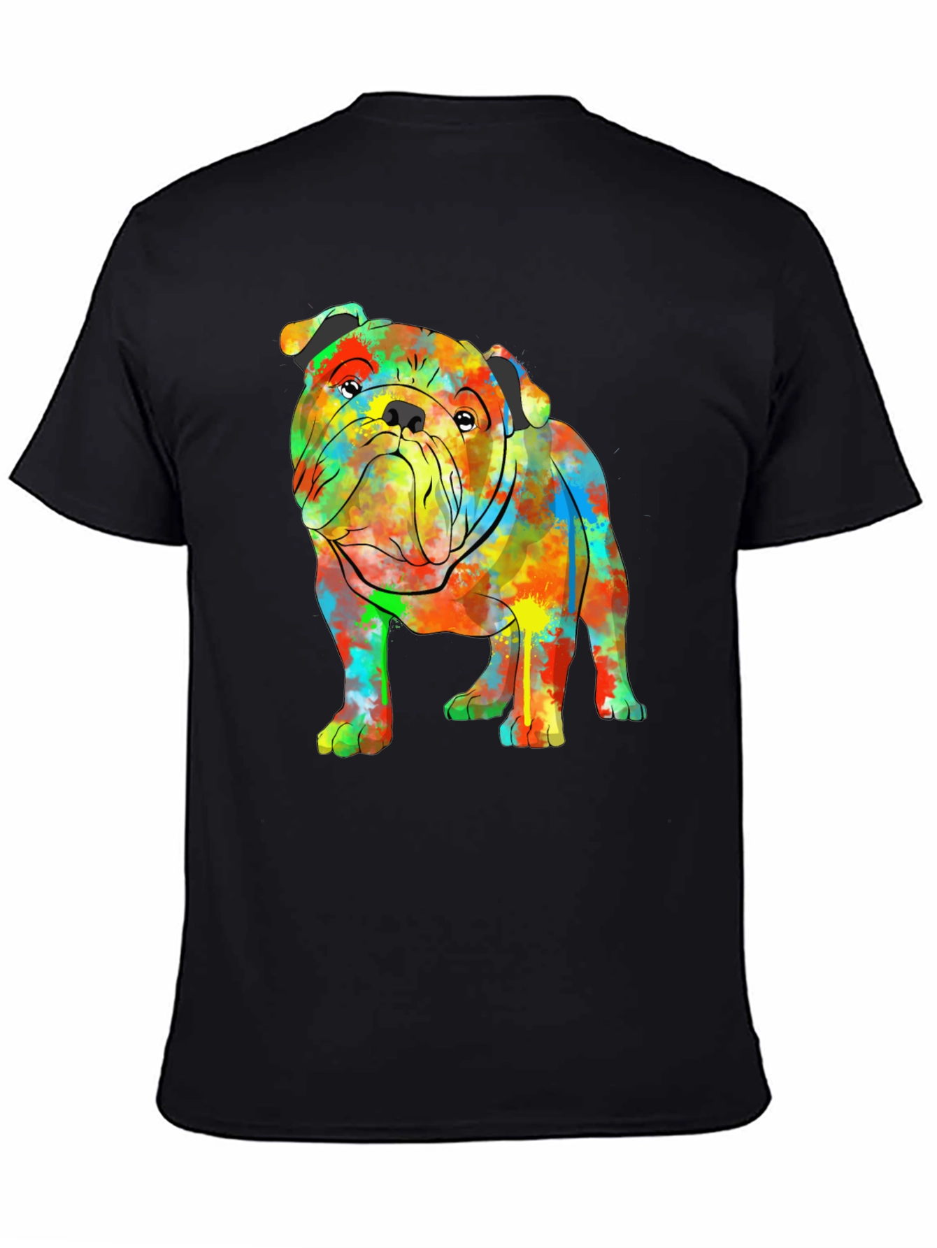 Colorful Bulldog Graphic T-Shirt
