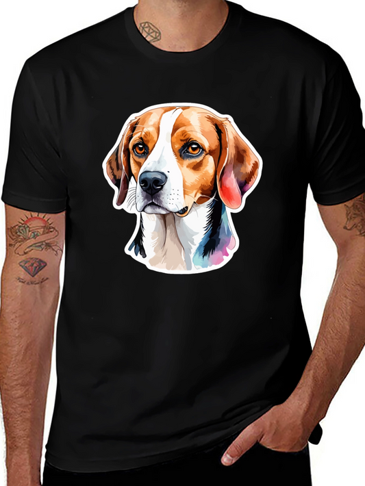 Beagle Dog Graphic Tee - Stylish Mens Black T-Shirt