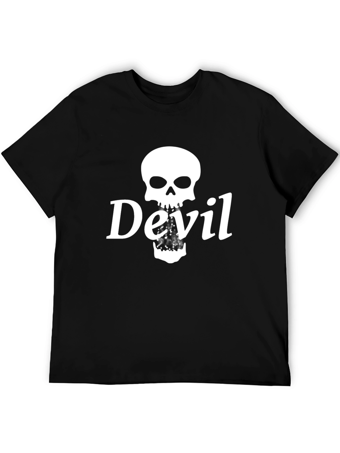 Devil Skull Graphic T-Shirt - Mens Black Tee