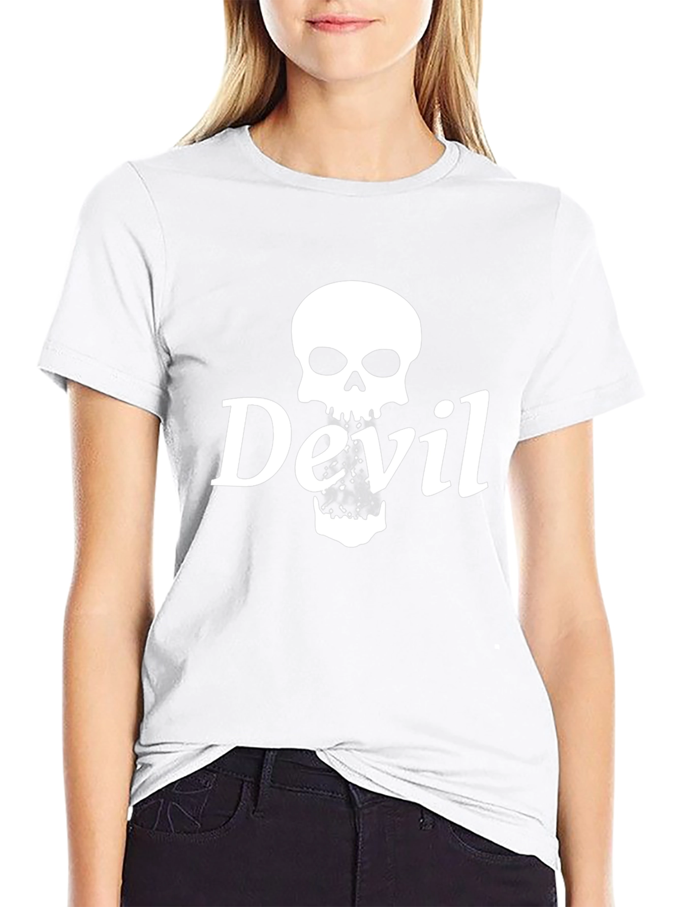 Devil Skull Graphic T-Shirt - Mens Black Tee