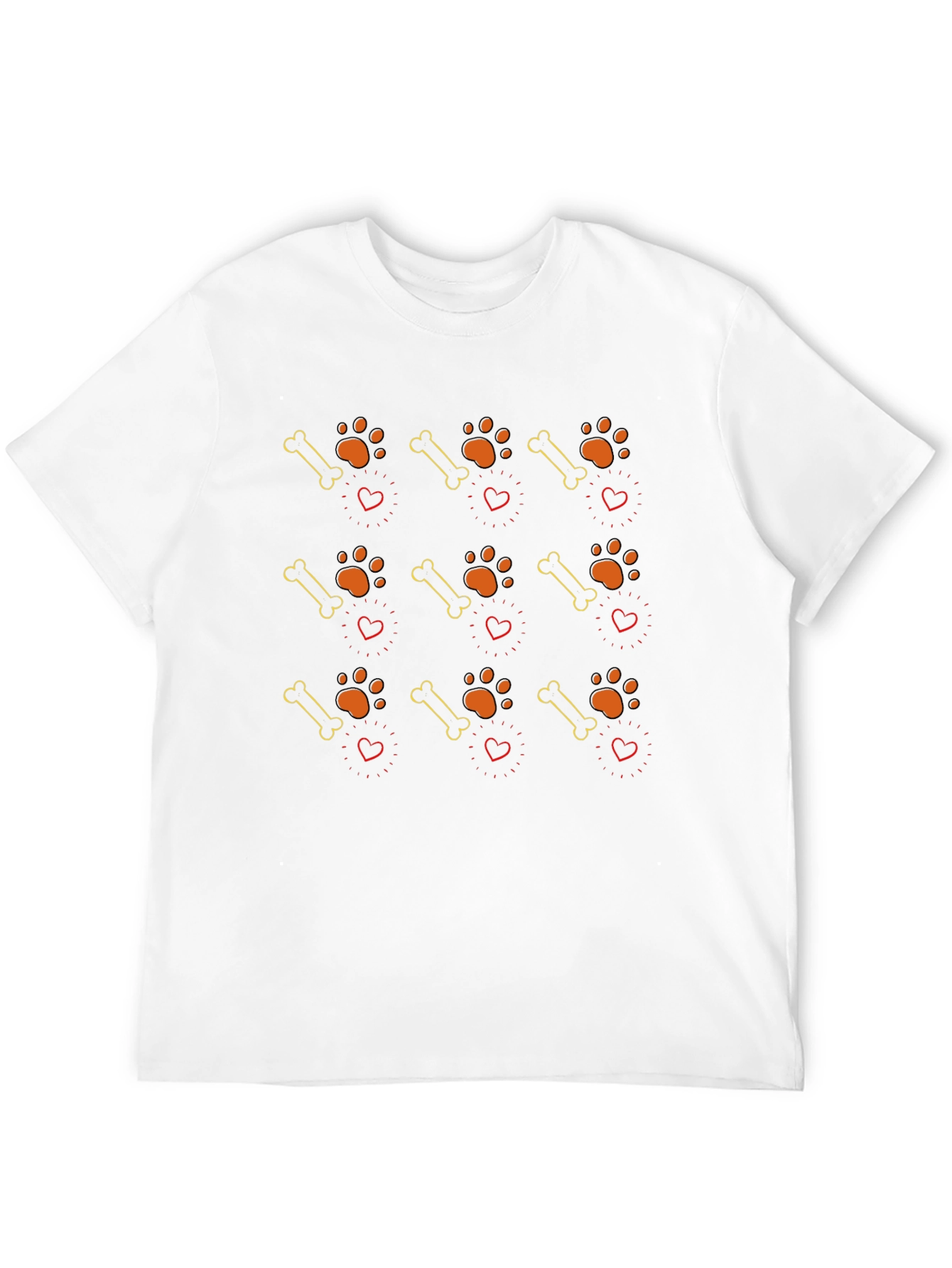 Dog Lover Tee - Bone Paw Print & Heart