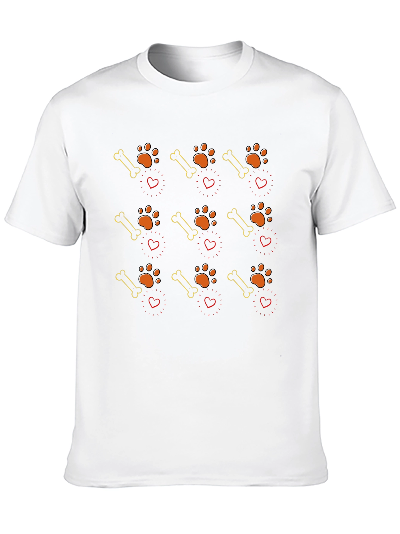 Dog Lover Tee - Bone Paw Print & Heart