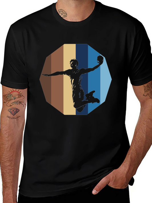 Handball Silhouette Graphic Tee - Black