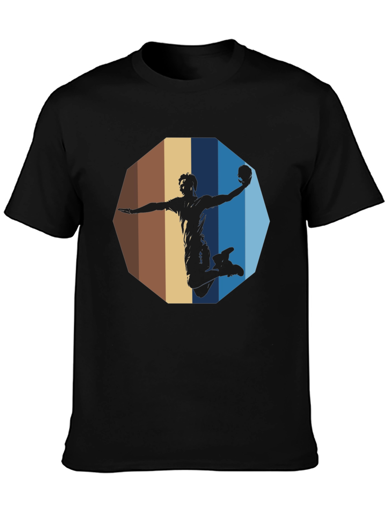 Handball Silhouette Graphic Tee - Black