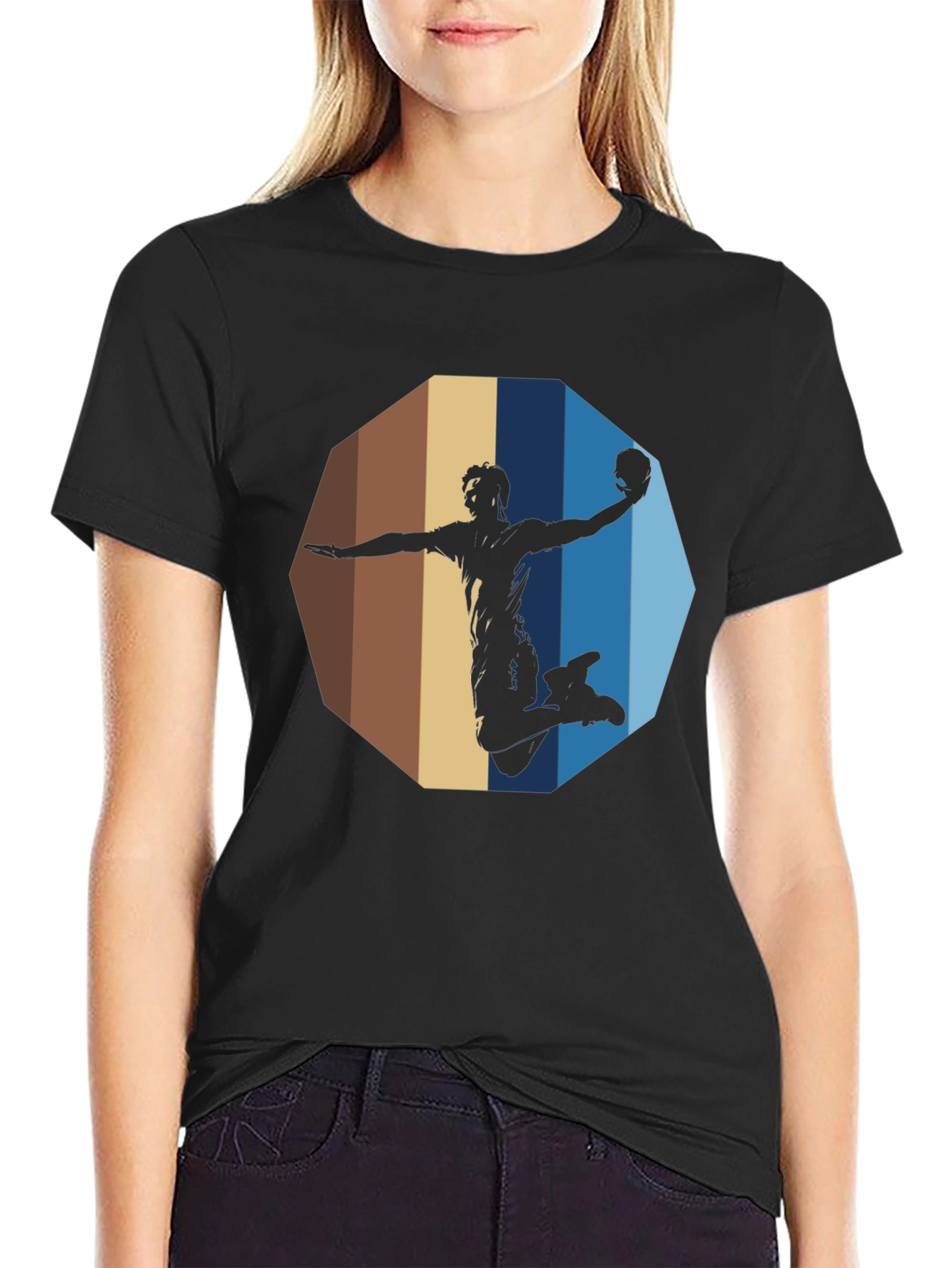 Handball Silhouette Graphic Tee - Black