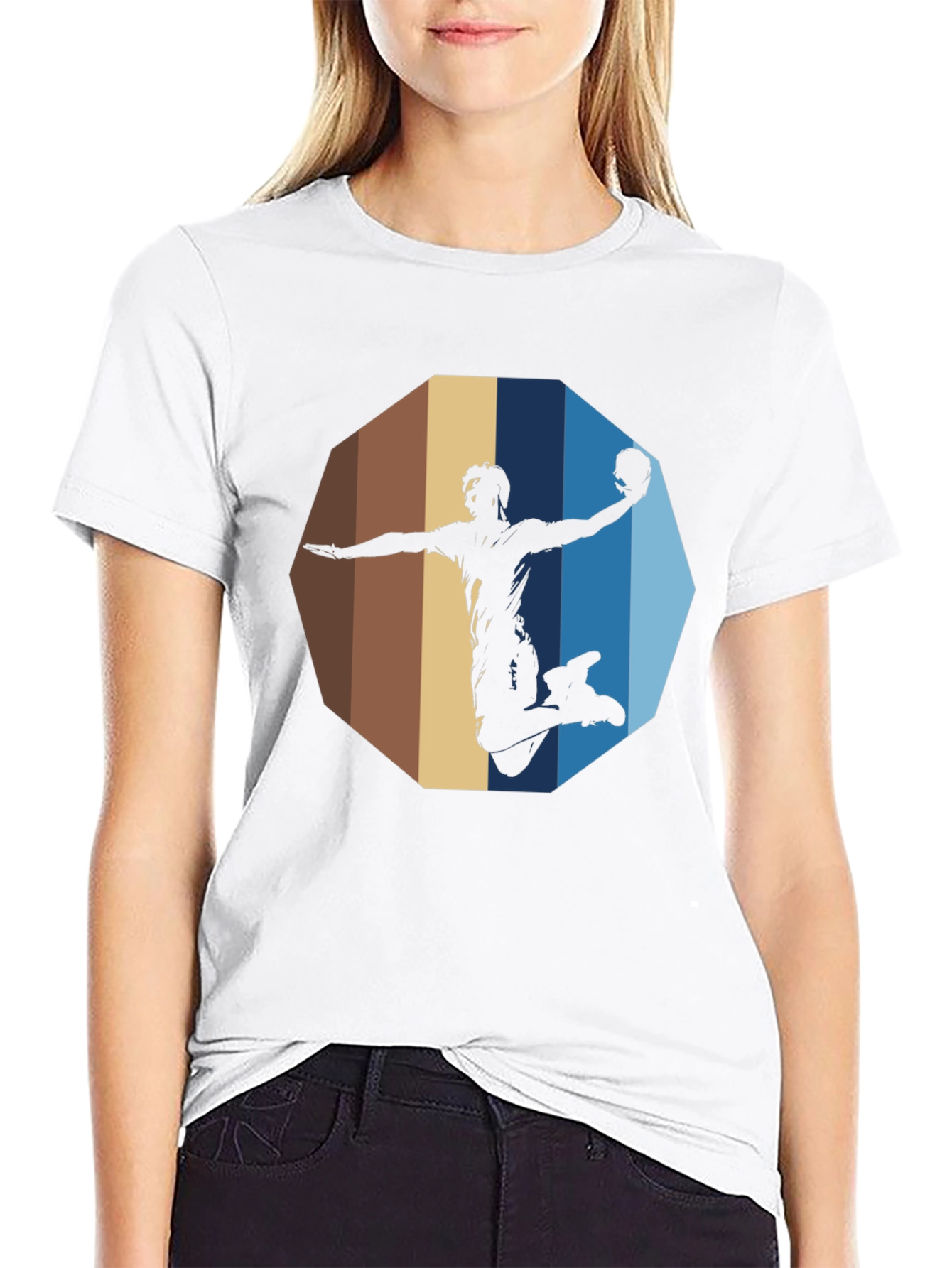Handball Silhouette Graphic Tee - Black