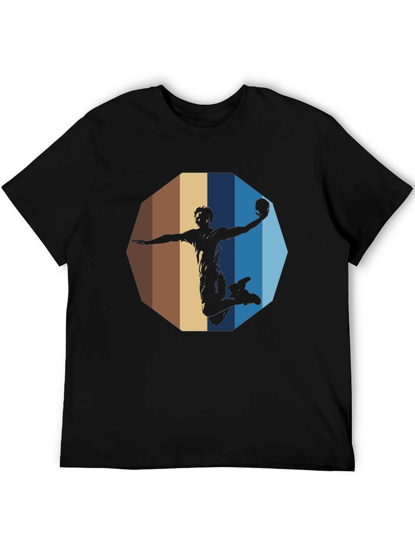 Handball Silhouette Graphic Tee - Black