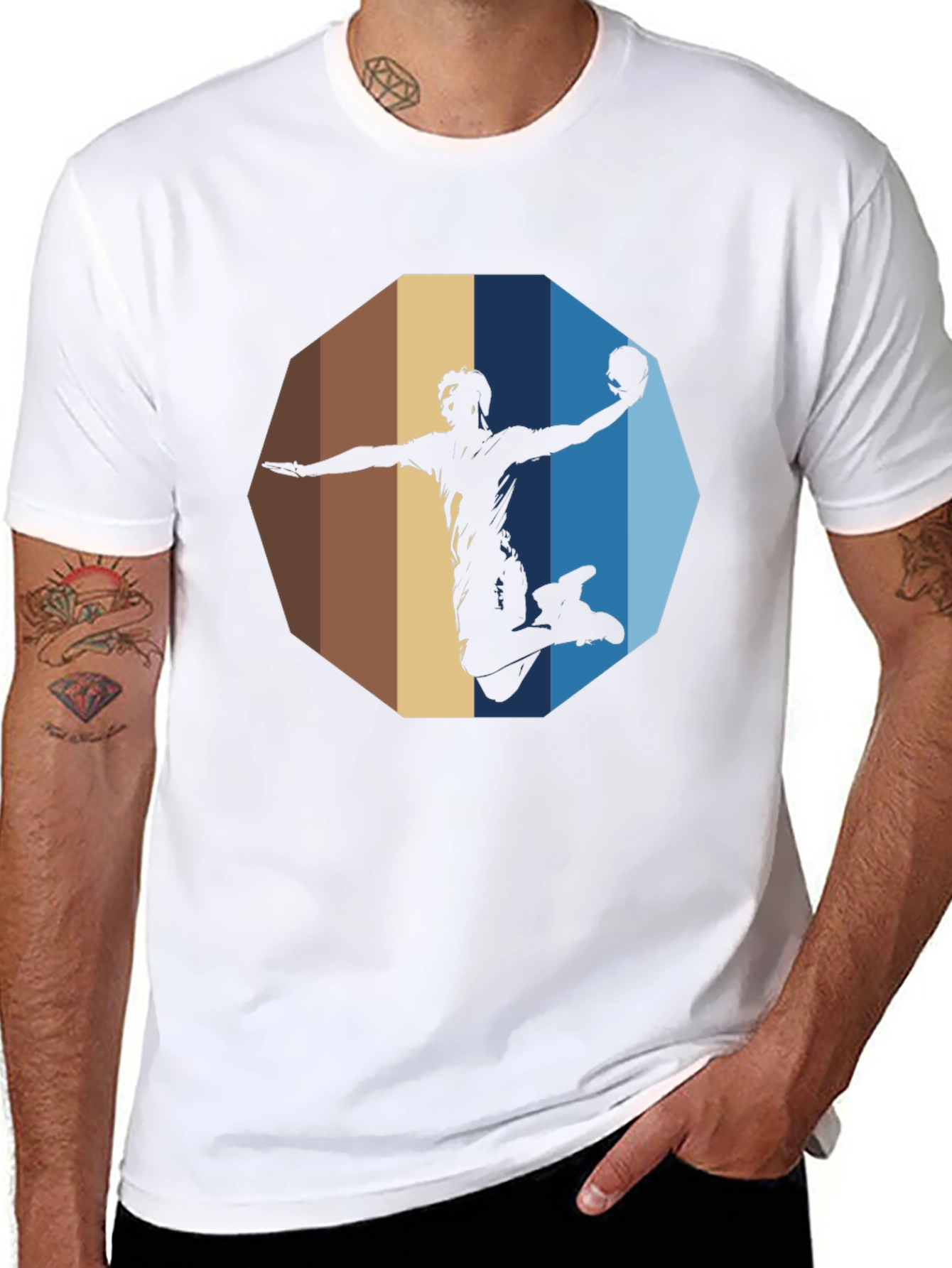 Handball Silhouette Graphic Tee - Black
