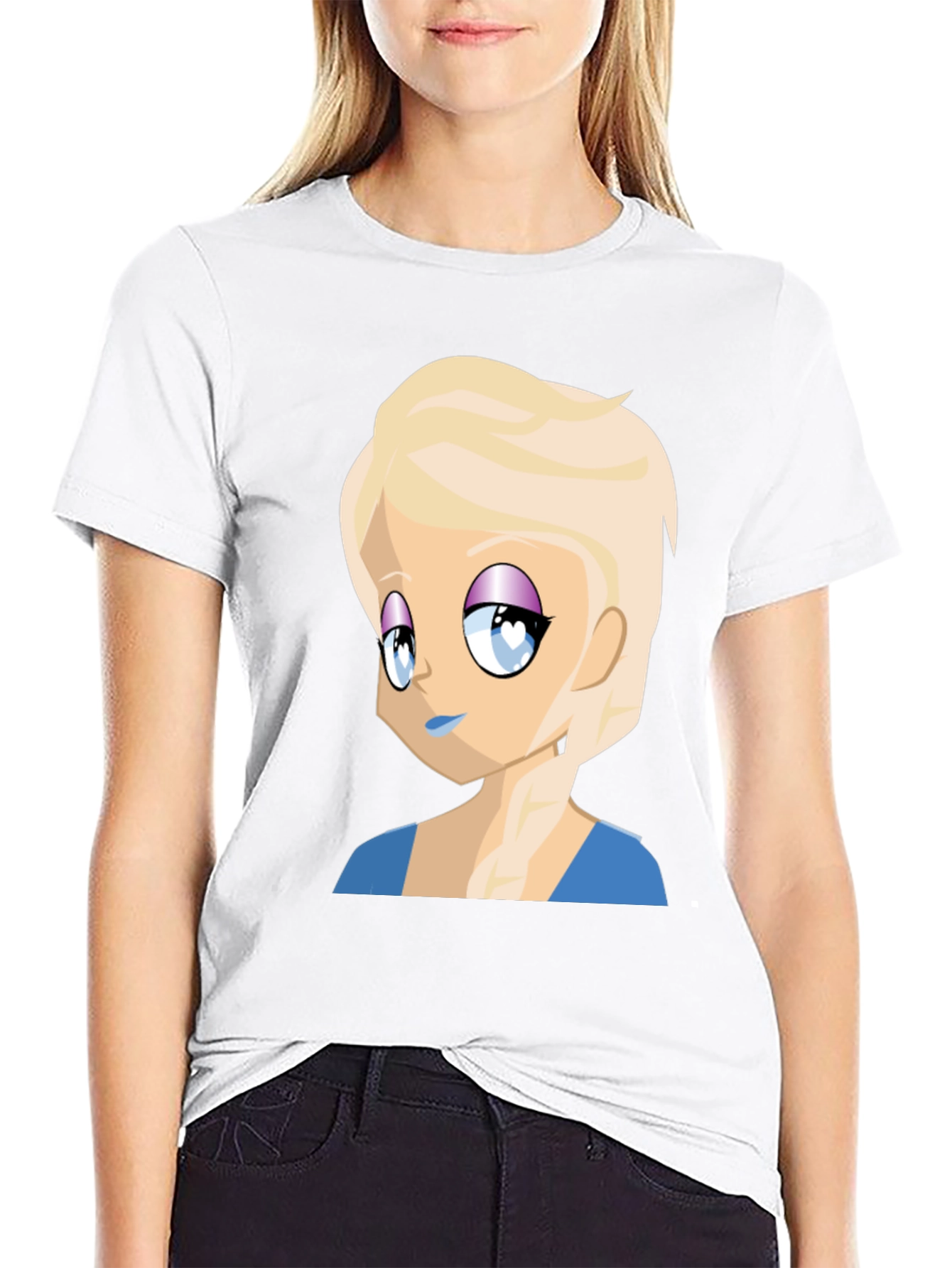 Anime Girl Graphic Tee - Black Casual T-Shirt