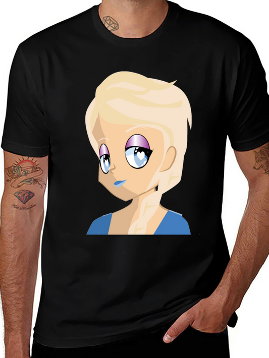 Anime Girl Graphic Tee - Black Casual T-Shirt