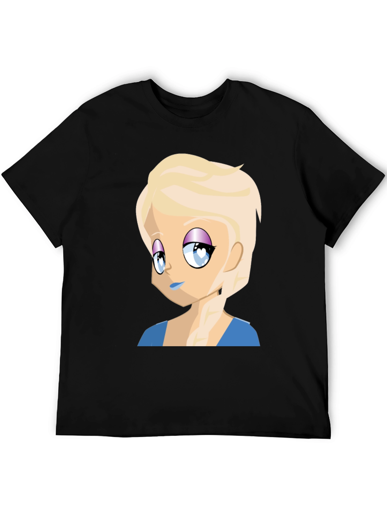 Anime Girl Graphic Tee - Black Casual T-Shirt
