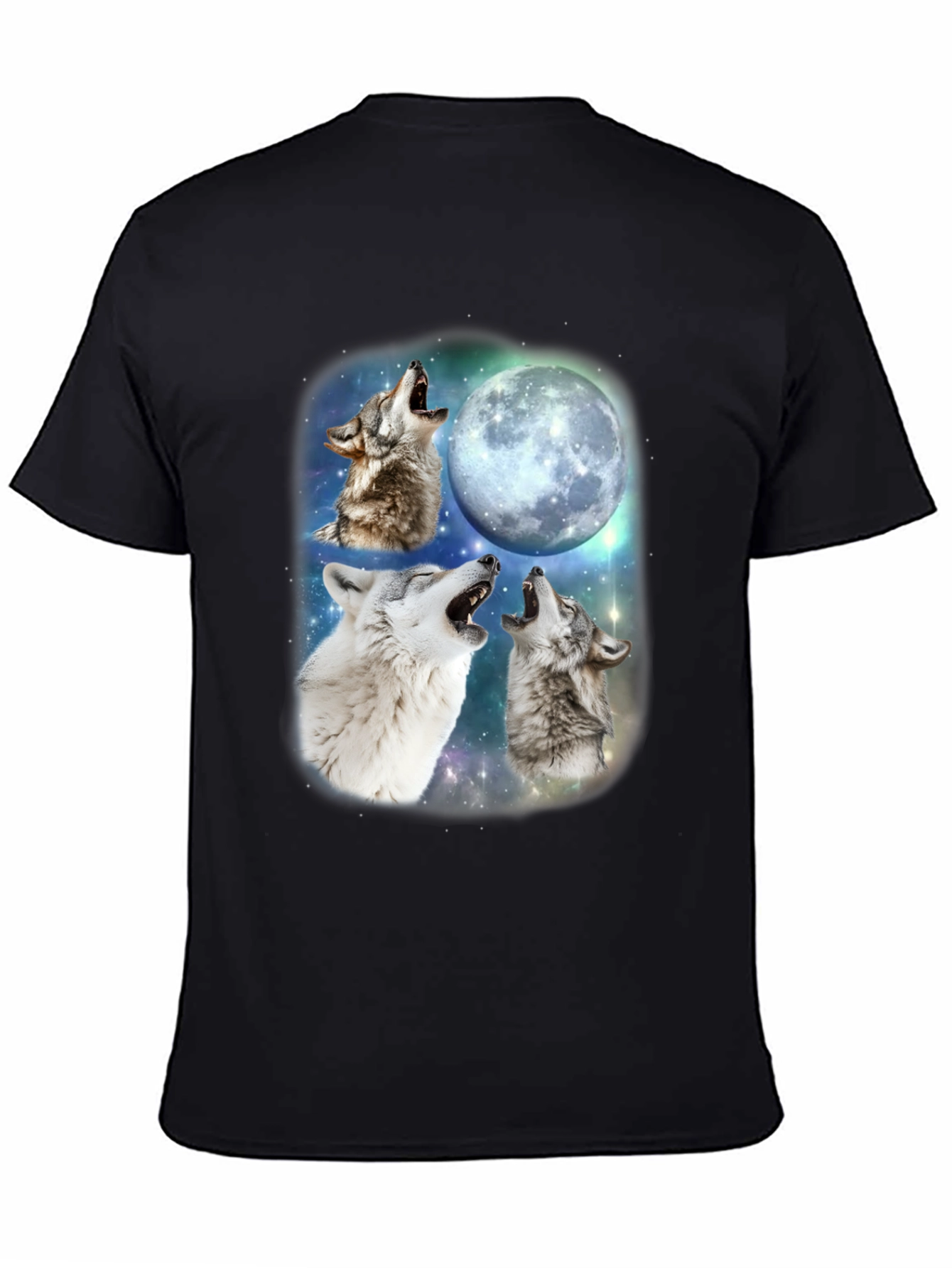 Wolf Moon T-Shirt - Mens Black Crew Neck Tee